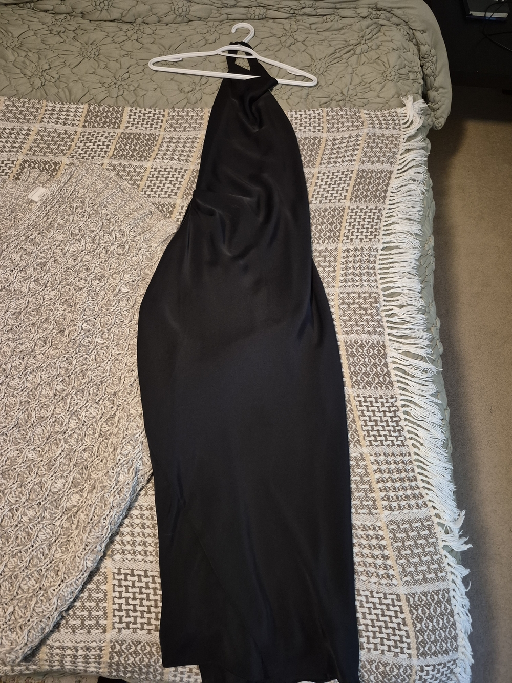 ARITZIA - Audience Elegant Black Satin Halter Slip Dress